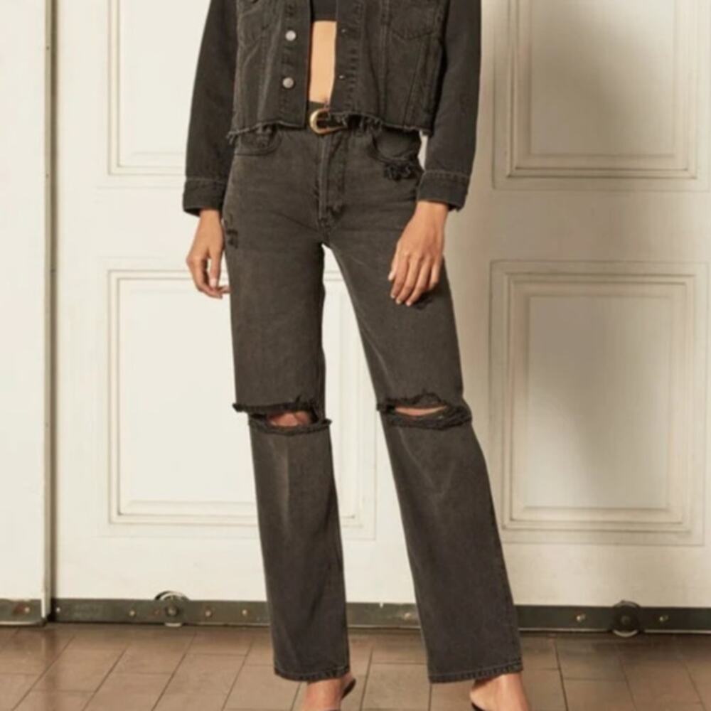Boyish Ziggy Washed Black Fatal Attraction Distressed Straight Jeans